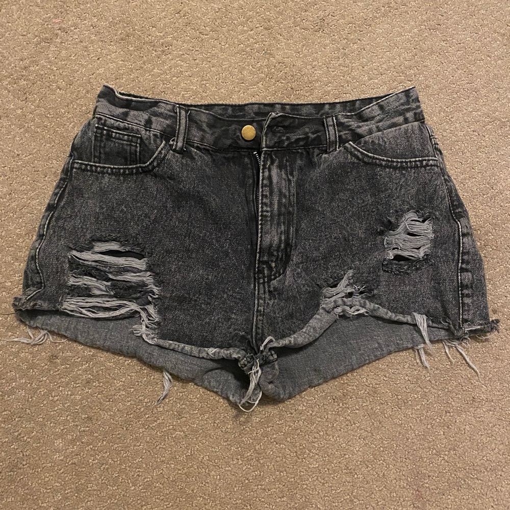 Vintage Black Jean Shorts Size Large